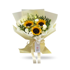 "Creamy Sunlight" Bouquet Of Sunflowers