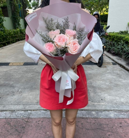 "My darling" bouquet of 5 pink roses