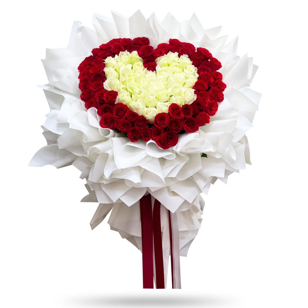 "Endless Love" Heart Bouquet Of 100 Roses