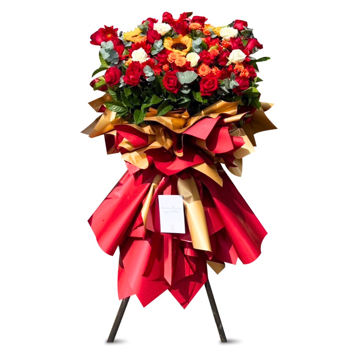 ดอกไม้พร้อมขาตั้ง "Red Vlevet Flower Stand"