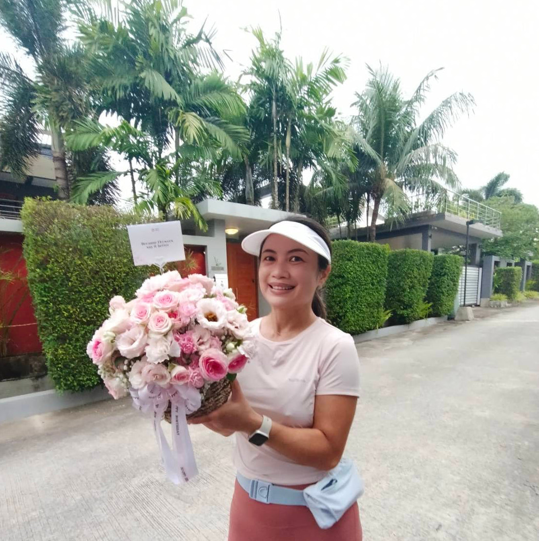 'Pinky Cherish' Flowers Basket - Phuket