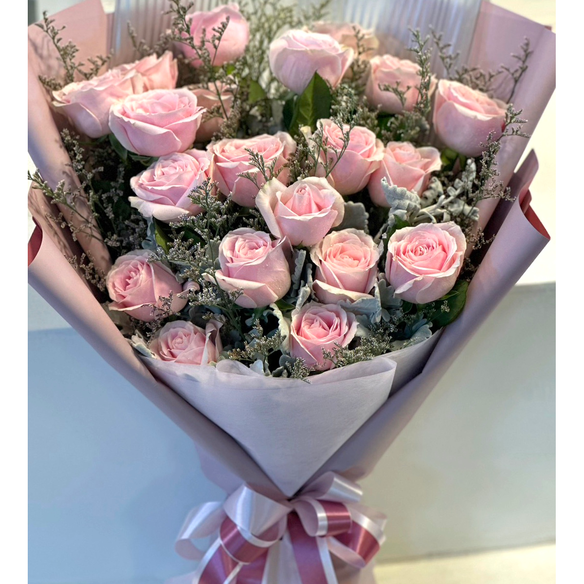ช่อดอกกุหลาบชมพู Dusty Pink Roses - Phuket